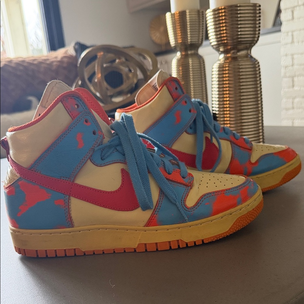 Nike Athletic Shoes - Blue, Red, and Cream